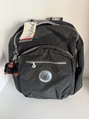 Kipling Seoul Black with Silver Backpack NWT